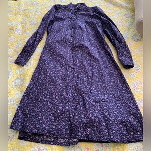 Purple Floral Cotton Smock Dress (Laura Ashley style)